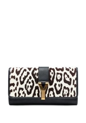 Saint Laurent Pre-Owned 2010-2025 Pony Hair Leopard Print Chyc Ligne clutch bag - Black