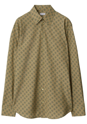 Burberry check-pattern cotton shirt - Green