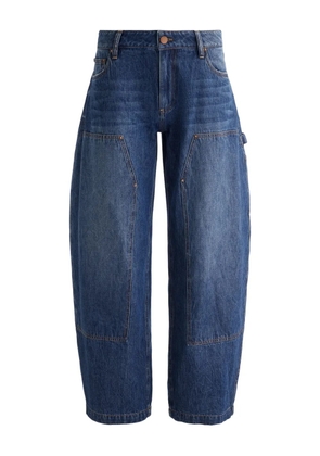 alice + olivia Andie whiskered cotton jeans - Blue