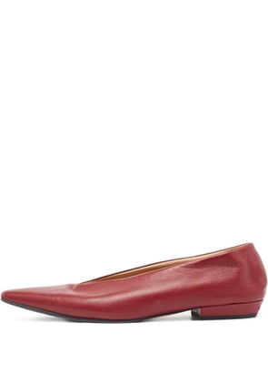 Bottega Veneta Pre-Owned square-toe ballet flats - Red