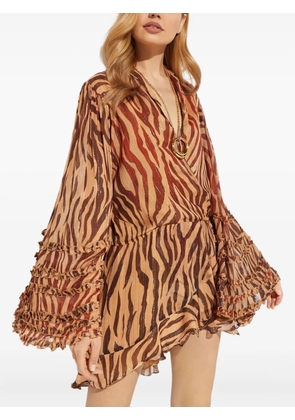Rococo Sand Aine animal-pattern mini dress - Brown
