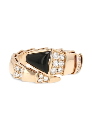 Bvlgari Pre-Owned 18K rose gold Serpenti Viper diamond and onyx ring - Pink