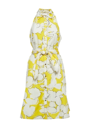 Diane Von Furstenberg Vintage halterneck floral-print mini dress - Yellow