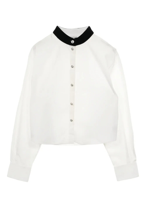 CHANEL Pre-Owned 1986-1988 stand-collar long-sleeve shirt - White