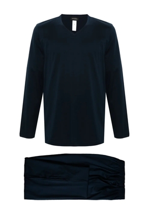 Hanro longsleeved cotton pyjamas - Blue
