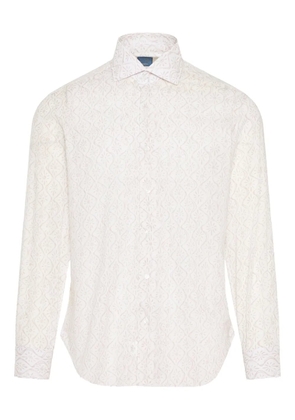Barba floral-patter long-sleeve shirt - White