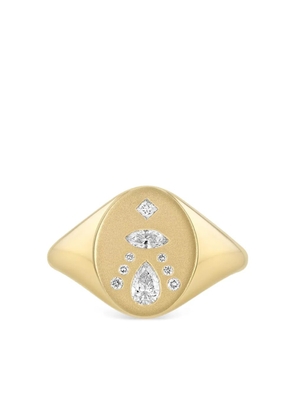 Zoë Chicco 14K yellow gold Mosaic diamond signet ring