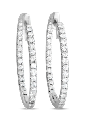 LB Exclusive 14K white gold diamond hoop earrings - Silver