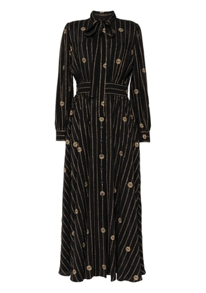 Elie Saab metallic pinstripe dress - Black