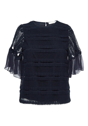 Chloé Pre-Owned crochet bell-sleeve top - Blue