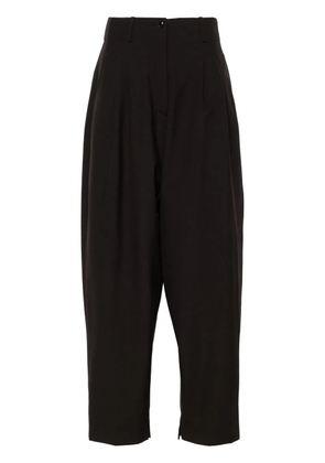 QUIRA pleated wide-leg trousers - Brown