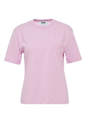 MSGM logo-embroidered T-shirt - Pink