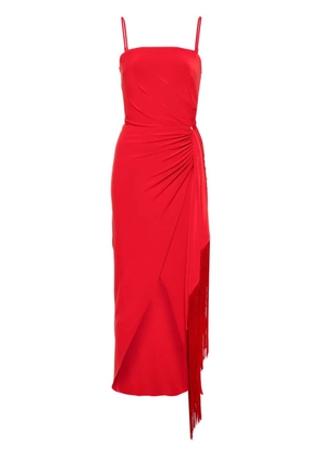 NISSA fringe-detail maxi dress - Red