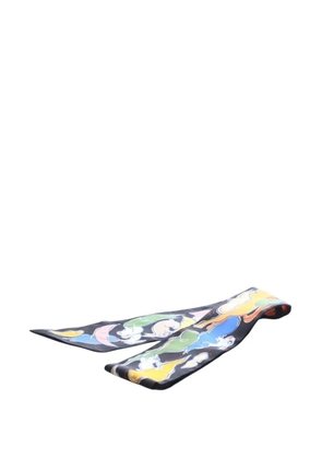 Hermès Pre-Owned 2020-2025 Mille Et Un Lapins Silk Twilly Scarf scarves - Black