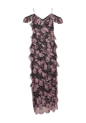 Alessandra Rich pre-owned floral-lace maxi dress - Black