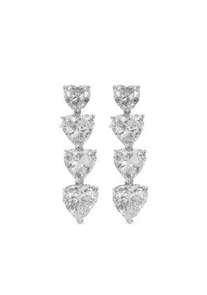 Fantasia by Deserio heart-shaped drop earrings - Silver