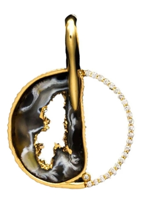 DENISE CASSOU 18K yellow gold diamond and agate pendant