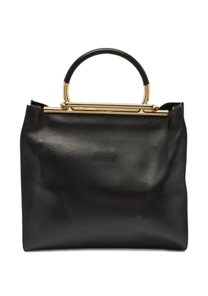 Ferragamo Pre-Owned frame leather tote bag - Black