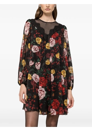 NISSA floral-print mini dress - Black