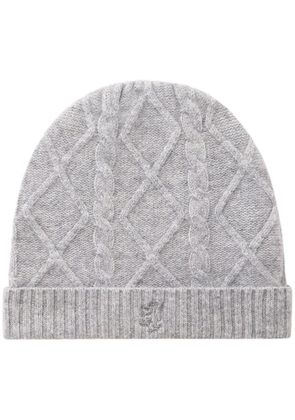 Pringle of Scotland cable-knit cashmere beanie - Grey