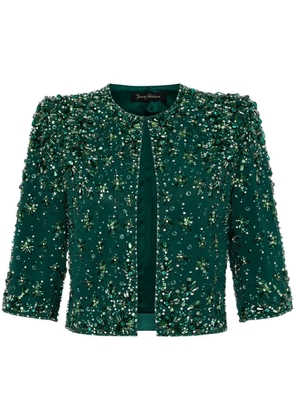 Jenny Packham Vanity beaded cropped jacket - Green