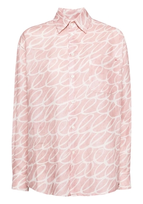 Marni Landscapes-print poplin shirt - Pink
