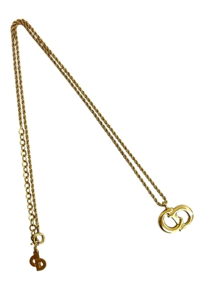 Christian Dior Pre-Owned 1990-2010 Gold Plated CD Logo Pendant Necklace costume necklace