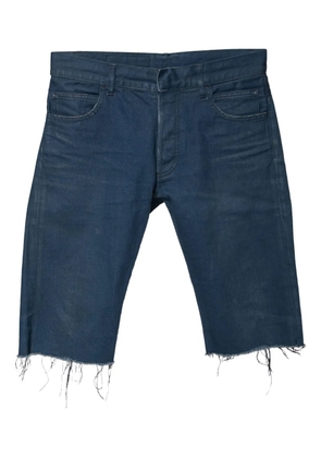 Balmain Pre-Owned frayed denim shorts - Blue