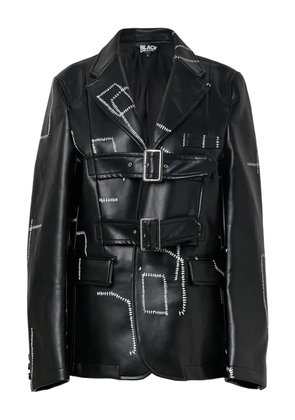 Black Comme Des Garçons stitched-detail leather blazer