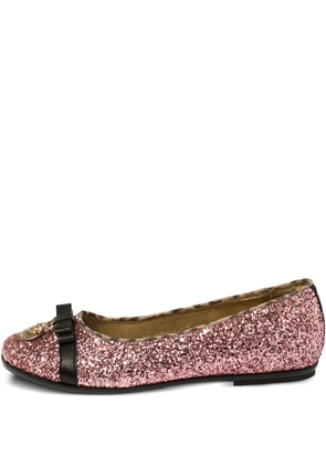 Roberto Cavalli Vintage pre-owned glitter-embellished ballet flats - Pink