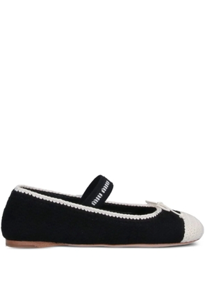 Miu Miu crochet-bow ballet flats - Black