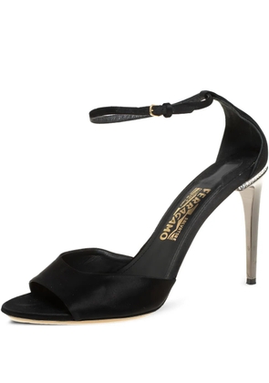 Ferragamo Pre-Owned 100mm satin ankle-buckle sandals - Black