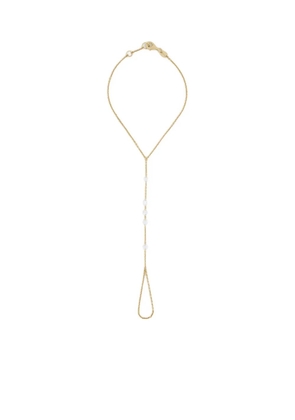 Jewels Aficionado 18K yellow gold rose Clasisic cut-diamond hand chain bracelet