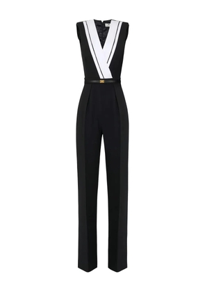 Elisabetta Franchi pleated logo jumpsuit - Black