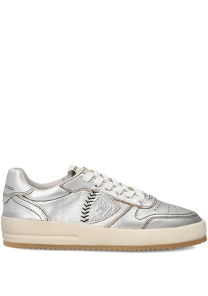 Philippe Model Paris Nice leather baseball-stitch sneakers - Grey