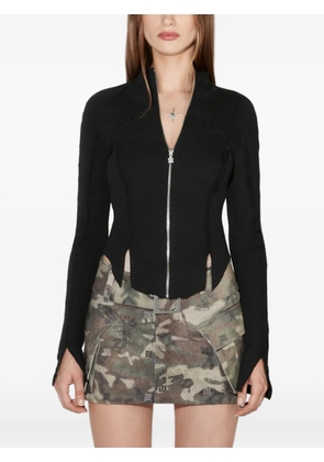 MISBHV zipped ribbed long-sleeve cardigan - Black