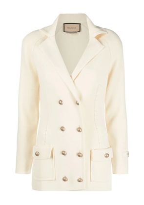 Gucci Pre-Owned double-breasted knitted blazer - Neutrals