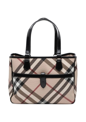 Burberry Pre-Owned 2000-2017 Supernova Check Coated Canvas tote bag - Brown