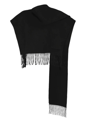 Goen.J fringed muffler poncho - Black