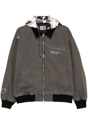 AAPE BY *A BATHING APE® logo-graffiti-print hooded jacket - Neutrals