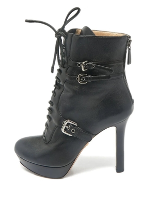 Prada Pre-Owned buckle-details leather boot - Black