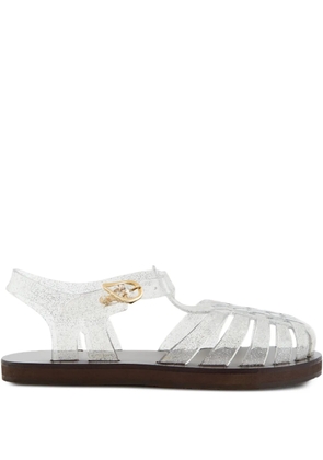 Ancient Greek Sandals Homeria glitter-embellished sandals - White