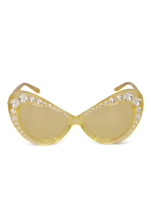 Moschino Pre-Owned crystal-embellished sunglasses - Yellow