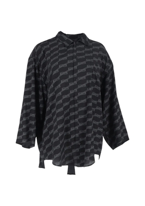 Balenciaga Pre-Owned logo print long-sleeve shirt - Black