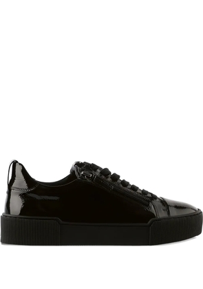 Hogl Comfy patent-leather lace-up sneakers - Black