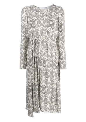 Patrizia Pepe zebra-print elasticated-waist midi dress - Black