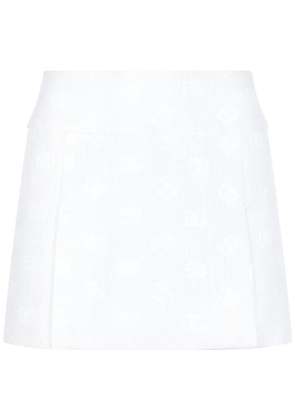 Dolce & Gabbana DG logo-jacquard miniskirt - White