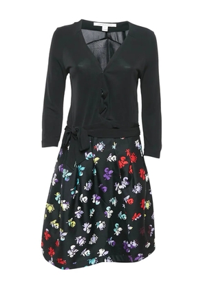Diane Von Furstenberg Vintage 2023 floral wrap mini dress - Black