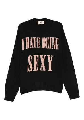 Aniye By slogan-intarsia jumper - Black