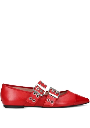 Pretty Ballerinas buckle eyelet ballet flats - Red
